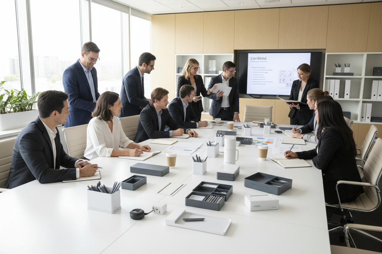 people on the workshop about Cordena workplace products and solutions